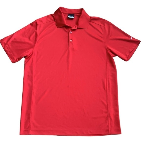 Nike Dri-Fit Red Golf Tennis‎ Polo Shirt Size L - Picture 1 of 7